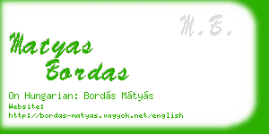 matyas bordas business card