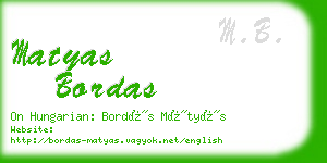 matyas bordas business card